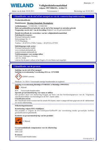 Veiligheidsinformatieblad - Wieland Edelmetalle