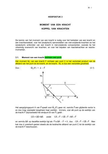 MOMENT VAN EEN KRACHT KOPPEL VAN KRACHTEN - Sint-Lucas