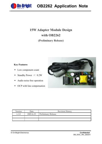 OB2262 Application Note