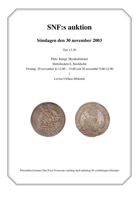 i SNT 2003/7 - Svenska Numismatiska Föreningen