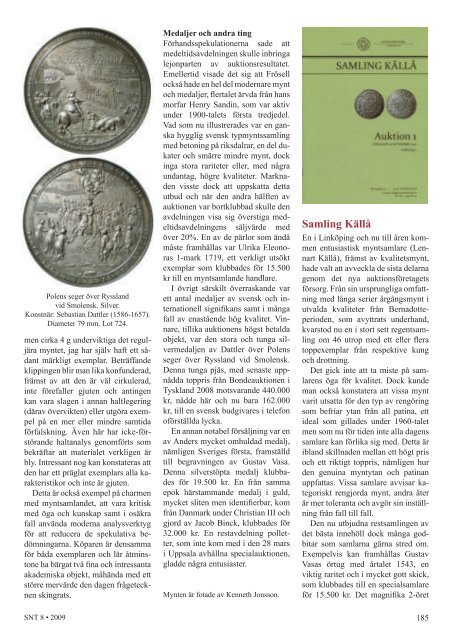 8 december 2009.indd - Svenska Numismatiska Föreningen