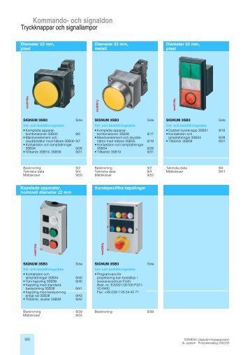 Tryckknappar och signallampor - Siemens