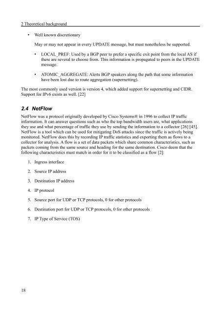 Implementation of data collection tools using NetFlow for statistical ...