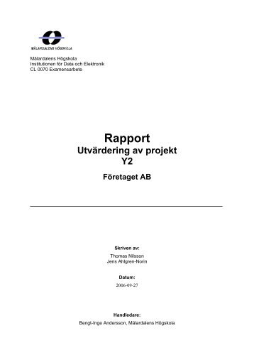 Rapport - Research - Mälardalens högskola