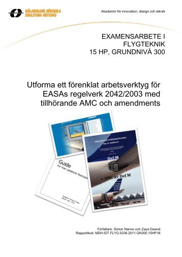 Utforma ett förenklat arbetsverktyg för EASAs regelverk 2042/2003 ...