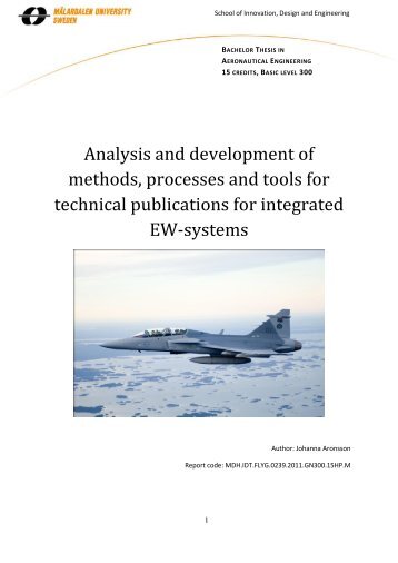 Analysis and development of methods, processes and tools for ...