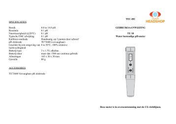 PH meter TE10 TEC-HU handleiding - Headshop