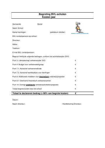 Begrotingsformulier scholen - Gemeente Boxtel