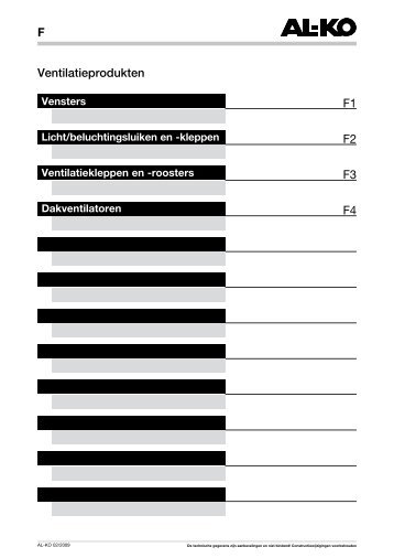 F Ventilatieprodukten F1 F2 F3 F4 - AL-KO