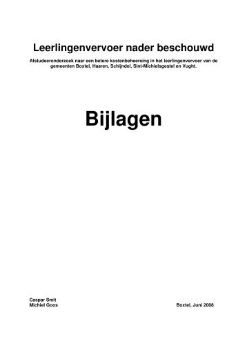Leerlingenvervoer onderzoek - Gemeente Boxtel