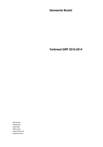 Gemeente Boxtel Verbreed GRP 2010-2014