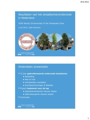 Resultaten van het straatbomenonderzoek in Nederland ... - PCS