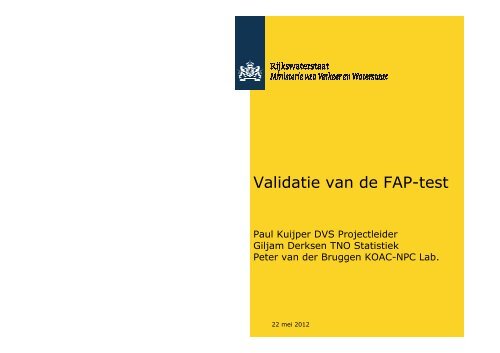 Validatie van de FAP-test - Crow