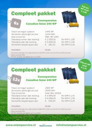 Brochure zonnepanelen - Relamp Service Nederland