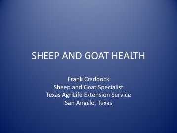 SHEEP AND GOAT HEALTH - Texas A&M AgriLife