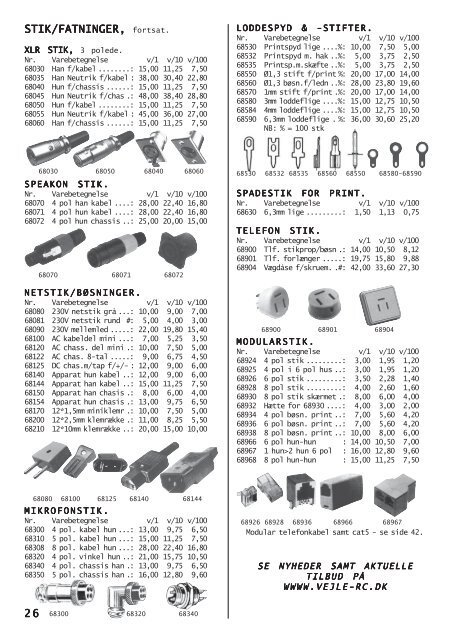 VEJLE RC ELEKTRONIK Aps KATALOG NR. 22 TLF.: 75 83 25 33