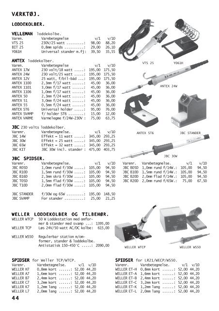 VEJLE RC ELEKTRONIK Aps KATALOG NR. 22 TLF.: 75 83 25 33