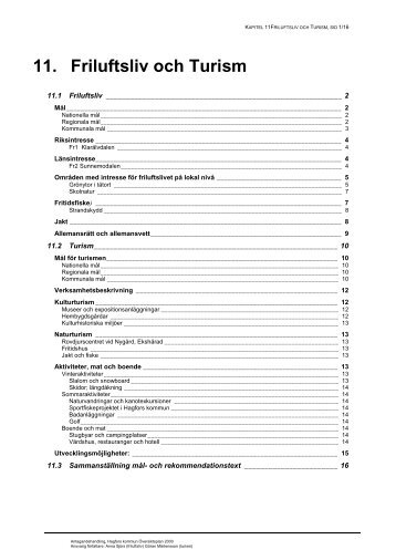 Kapitel 11 - Friluftsliv och turism - Hagfors