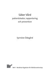 Säker Vård – patientskador, rapportering och prevention - Nordiska ...