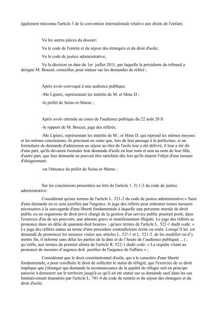 TA Melun, 22 août 2011, n° 1106247/10 (PDF, 78.2 ko) - Gisti