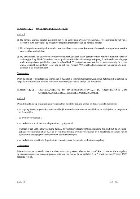 CAO 42 van 2 juni 1987 - Nationale Arbeidsraad