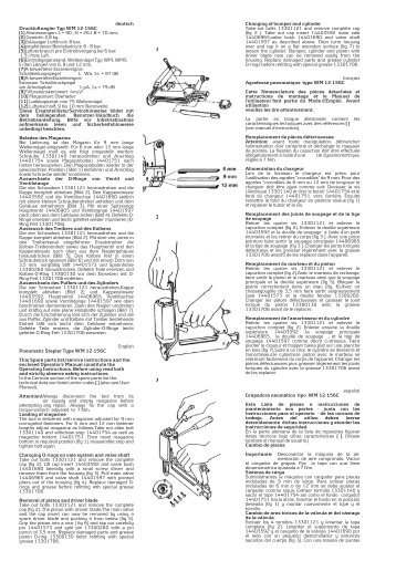 deutsch Druckluftnagler Typ WM 12-156C [1] Abmessungen: L ... - BeA