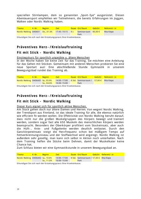 2. Halbjahr 2005., Stand 19. Mai 2005 - EVK Mettmann