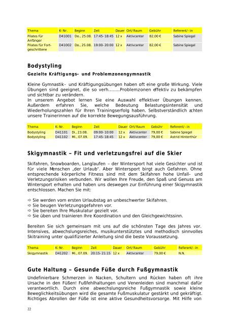 2. Halbjahr 2005., Stand 19. Mai 2005 - EVK Mettmann