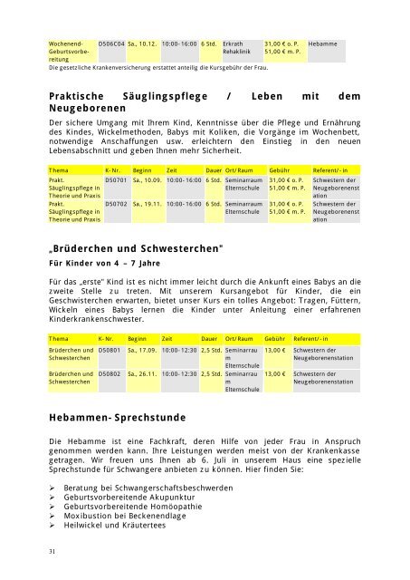 2. Halbjahr 2005., Stand 19. Mai 2005 - EVK Mettmann