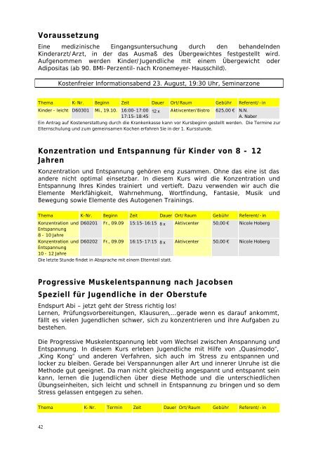 2. Halbjahr 2005., Stand 19. Mai 2005 - EVK Mettmann