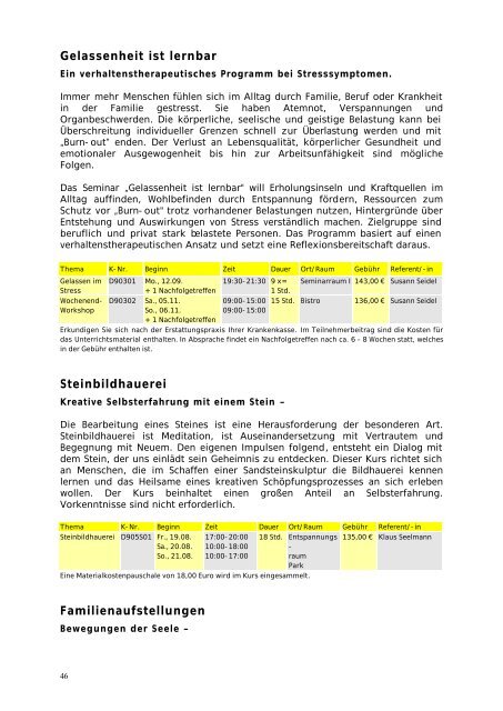 2. Halbjahr 2005., Stand 19. Mai 2005 - EVK Mettmann