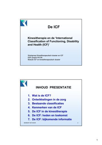 4 Kenmerken van de ICF