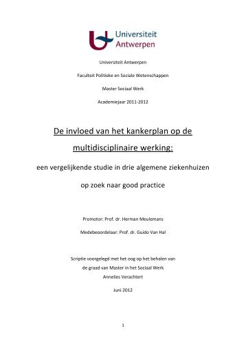 De invloed van het kankerplan op de multidisciplinaire werking: