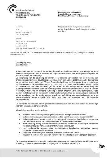 Omzendbrief aan de algemeen directeur en aan de coördinator van ...