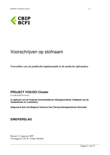 Voorschrijven op stofnaam - FOD Volksgezondheid, Veiligheid van ...