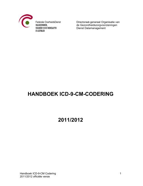 Codeerhandboek ICD-9-CM 2011 / 2012 - Ministerie van Sociale ...