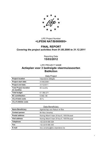 Lees het eindrapport van BatAction - Agentschap voor Natuur en Bos