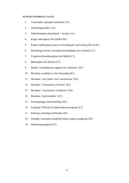 Lees het eindrapport van BatAction - Agentschap voor Natuur en Bos