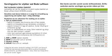 Varslingsplan for ulykker ved Bodø Lufthavn - Avinor