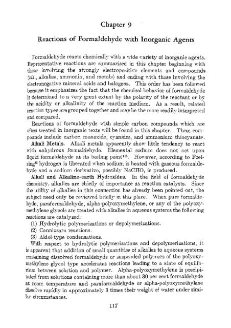 formaldehyde - Sciencemadness Dot Org