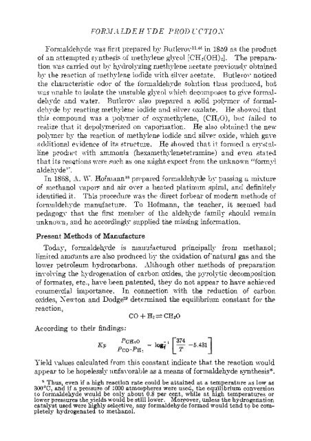 formaldehyde - Sciencemadness Dot Org