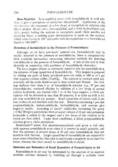 formaldehyde - Sciencemadness Dot Org