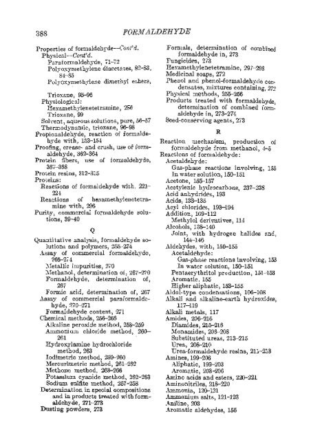 formaldehyde - Sciencemadness Dot Org