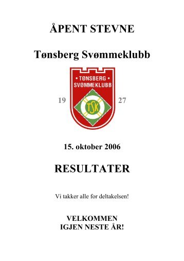 Tønsberg Svømmeklubb - Medley.no