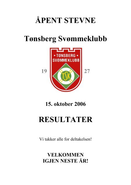 Tønsberg Svømmeklubb - Medley.no