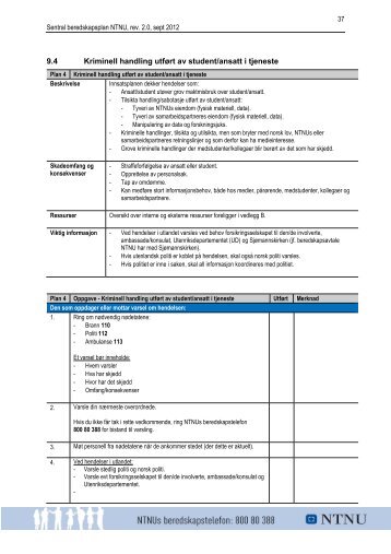 9.4 Kriminell handling utført av student/ansatt i tjeneste - NTNU