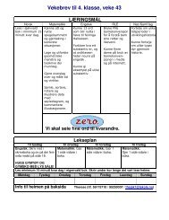 Vekebrev til 4. klasse, veke 43 LÆRINGSMÅL - minbarnehage.no