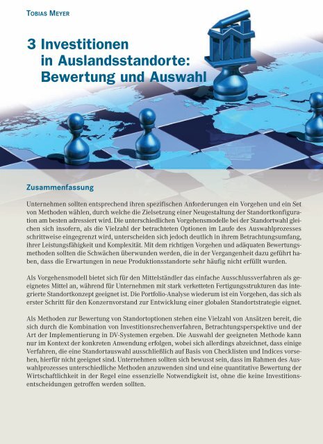 3 Investitionen in Auslandsstandorte: Bewertung und Auswahl