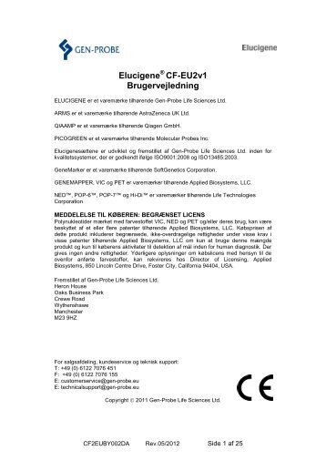 Elucigene CF-EU2v1 - Gen-Probe, Inc.