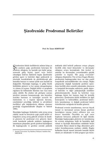 Şizofrenide Prodromal Belirtiler